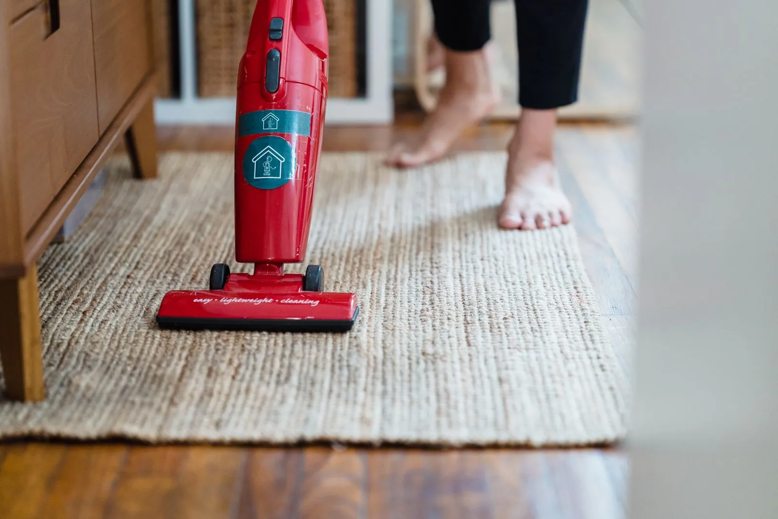 Cleaning equipment in a residential interior